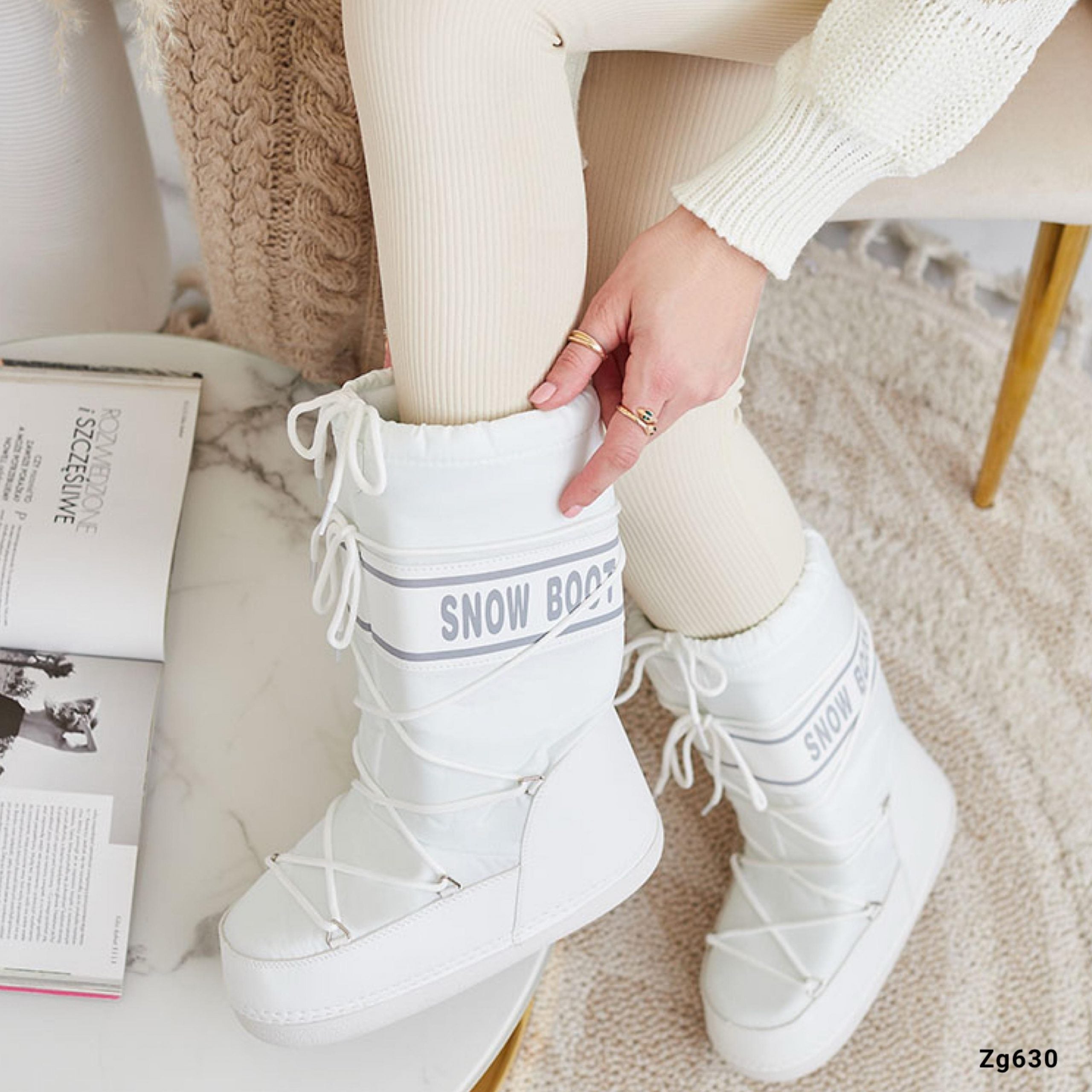 Bota blanco tipo nieve NB618 C-77